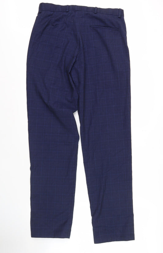 Ben Sherman Men's Blue Check Trousers 30R