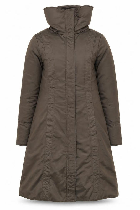 Front view of Planet Women's Green Long Polyester Coat, size 10