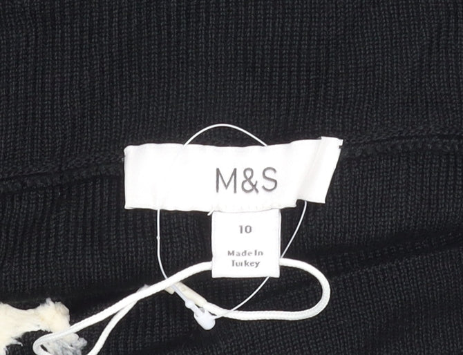 Womens UK Size 10 Marks and Spencer Black  T-Shirt
