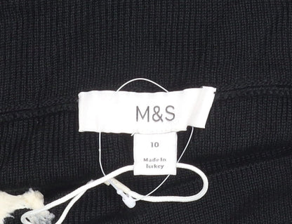 Womens UK Size 10 Marks and Spencer Black  T-Shirt