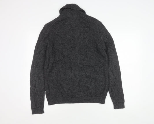 ASOS Men's Grey Wool Cardigan M, Button Down