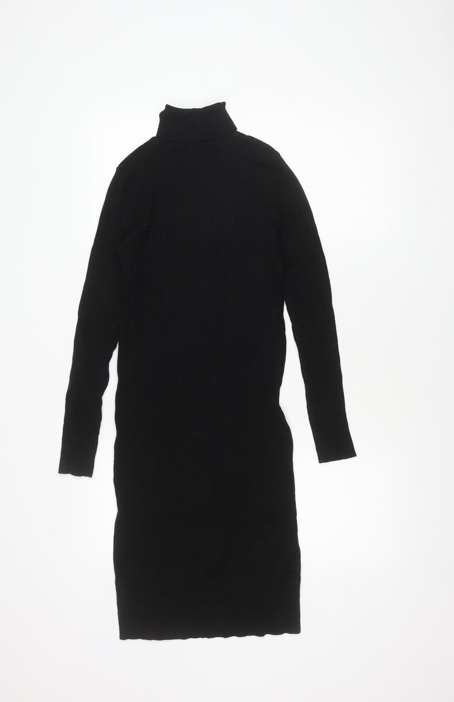 Next Women's Black High Neck Sheath Dress Size 8