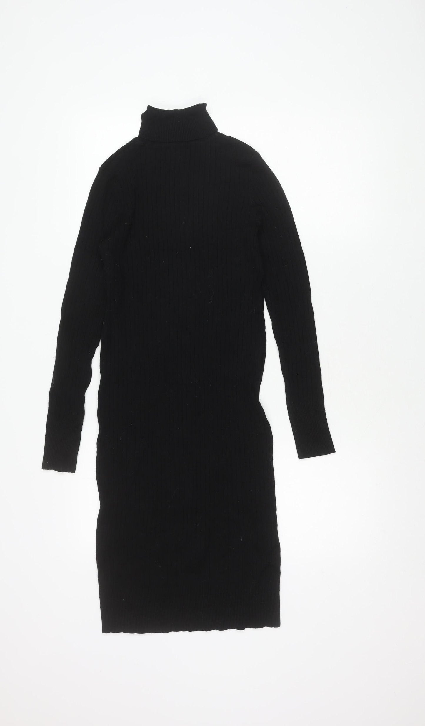 Next Women's Black High Neck Sheath Dress Size 8