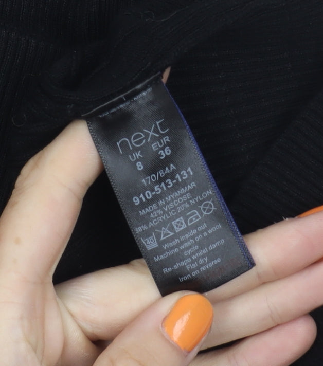 Next Women's Black High Neck Sheath Dress Size 8