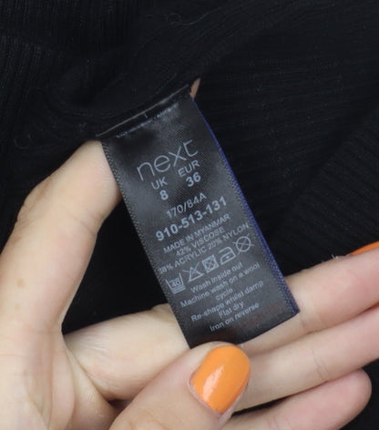 Next Women's Black High Neck Sheath Dress Size 8