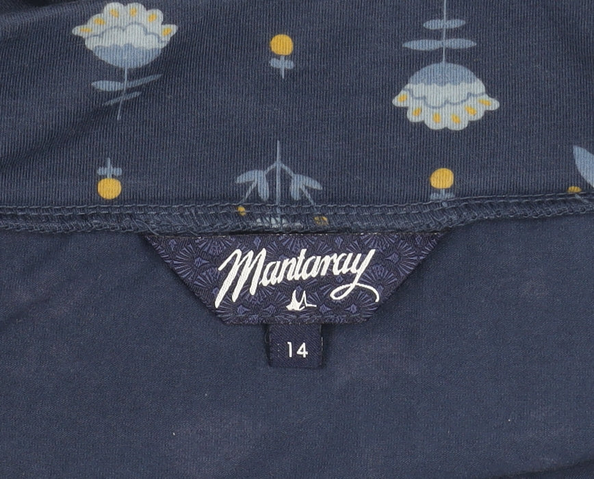 Mantaray Women's Blue Floral A-Line Skirt Size 14