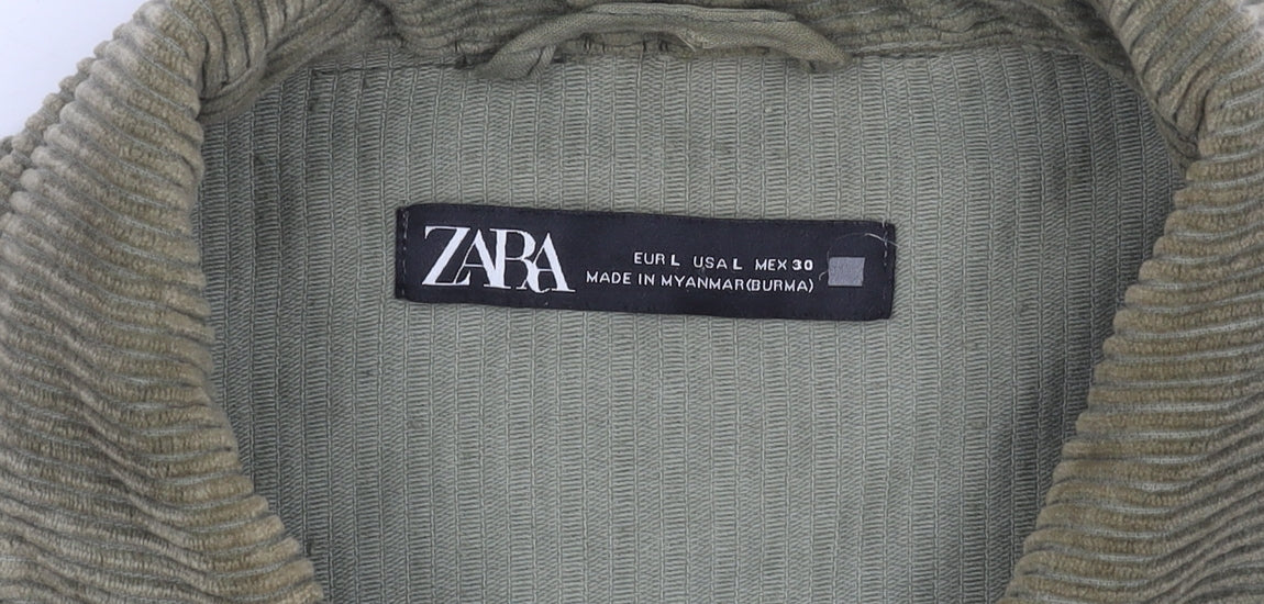 Womens UK Size 14 Zara Green Basic Jacket