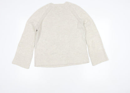 Womens UK Size 10 Fat Face Ivory Pullover Jumper