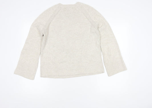 Womens UK Size 10 Fat Face Ivory Pullover Jumper