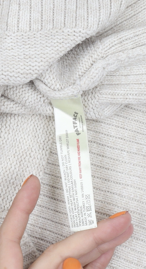 Womens UK Size 10 Fat Face Ivory Pullover Jumper