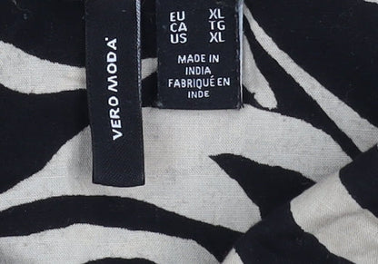 Womens UK Size XL VERO MODA Black Basic Button-Up