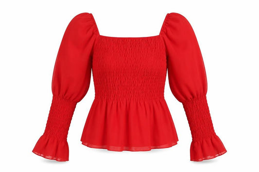 Front view of Quiz Women's Red Long Sleeve Top, size 12