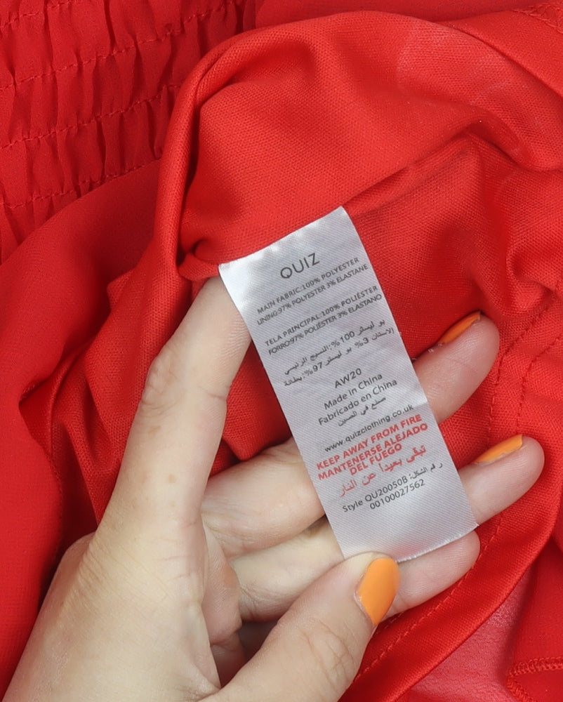 Quiz Women's Red Long Sleeve Top Size 12