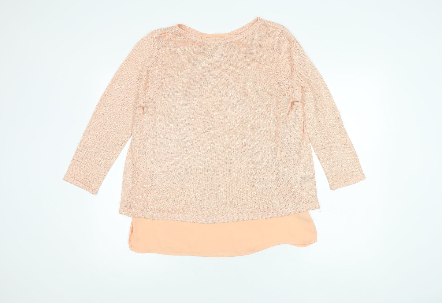 Womens UK Size 14 Monsoon Peach Basic Blouse