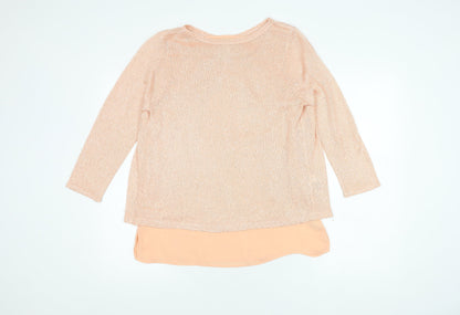 Womens UK Size 14 Monsoon Peach Basic Blouse