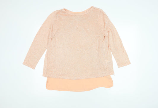 Womens UK Size 14 Monsoon Peach Basic Blouse