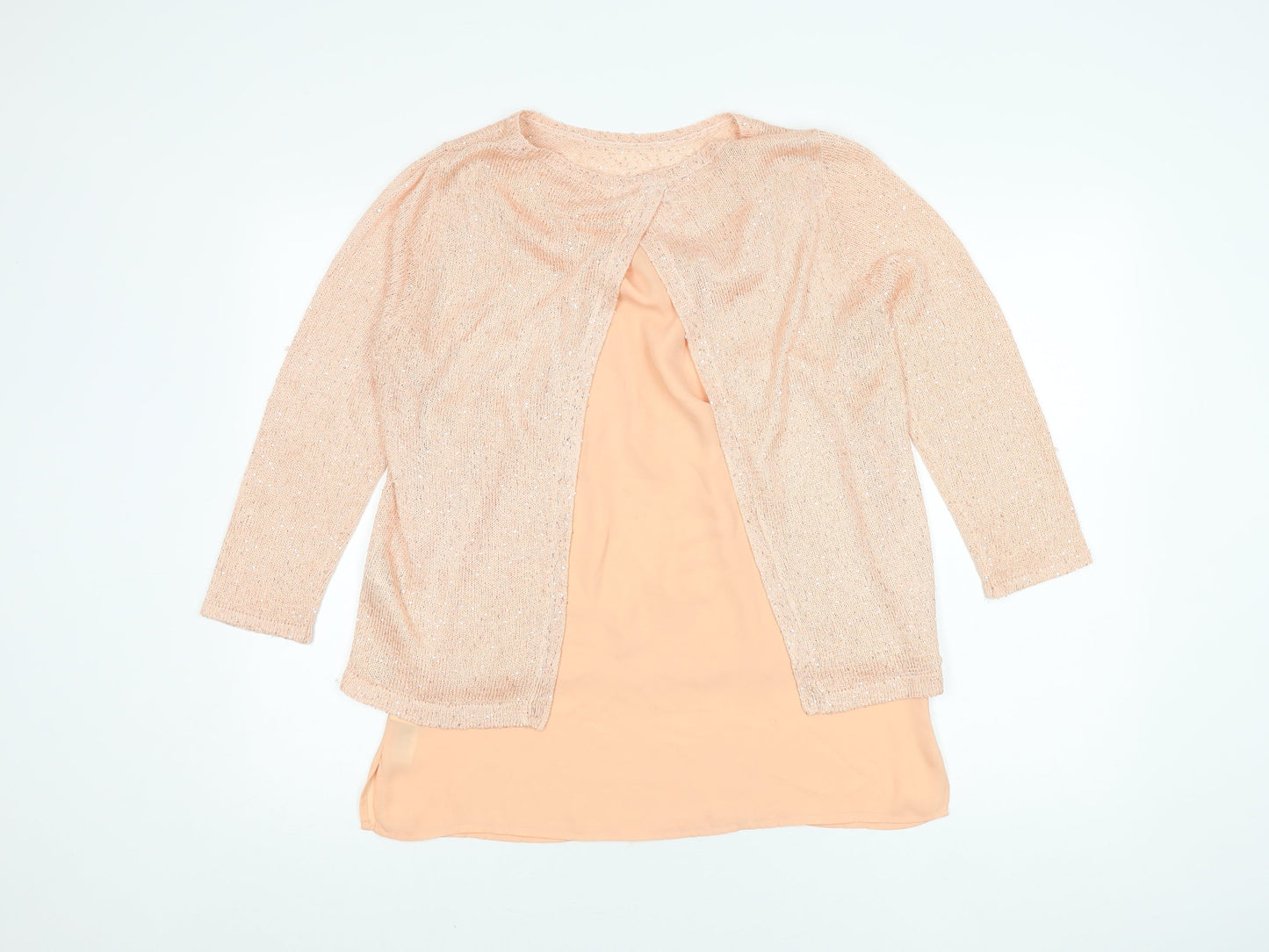 Womens UK Size 14 Monsoon Peach Basic Blouse