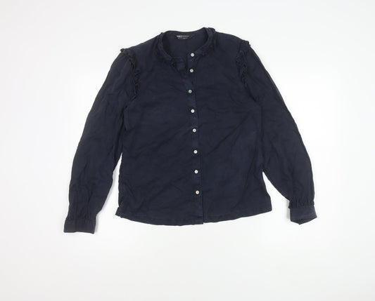 Womens UK Size 10 Marks and Spencer Blue Basic Button-Up