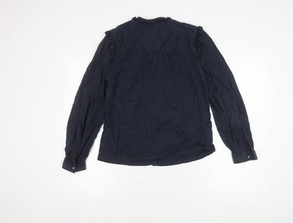 Womens UK Size 10 Marks and Spencer Blue Basic Button-Up
