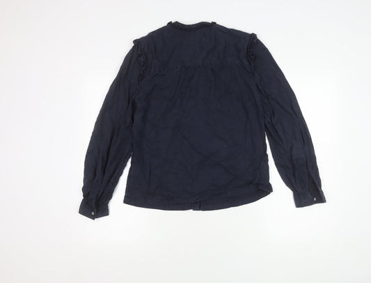 Womens UK Size 10 Marks and Spencer Blue Basic Button-Up