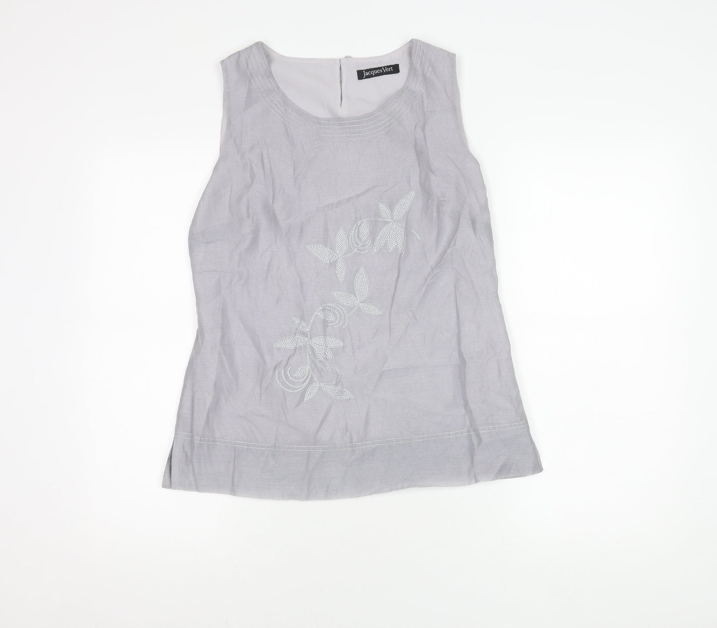 Jacques Vert Women's Grey Sleeveless Blouse Size 10