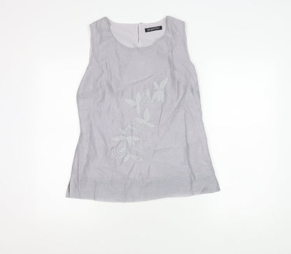 Jacques Vert Women's Grey Sleeveless Blouse Size 10