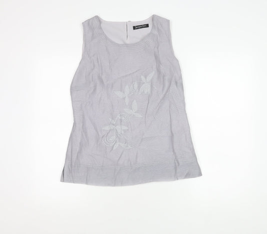 Jacques Vert Women's Grey Sleeveless Blouse Size 10