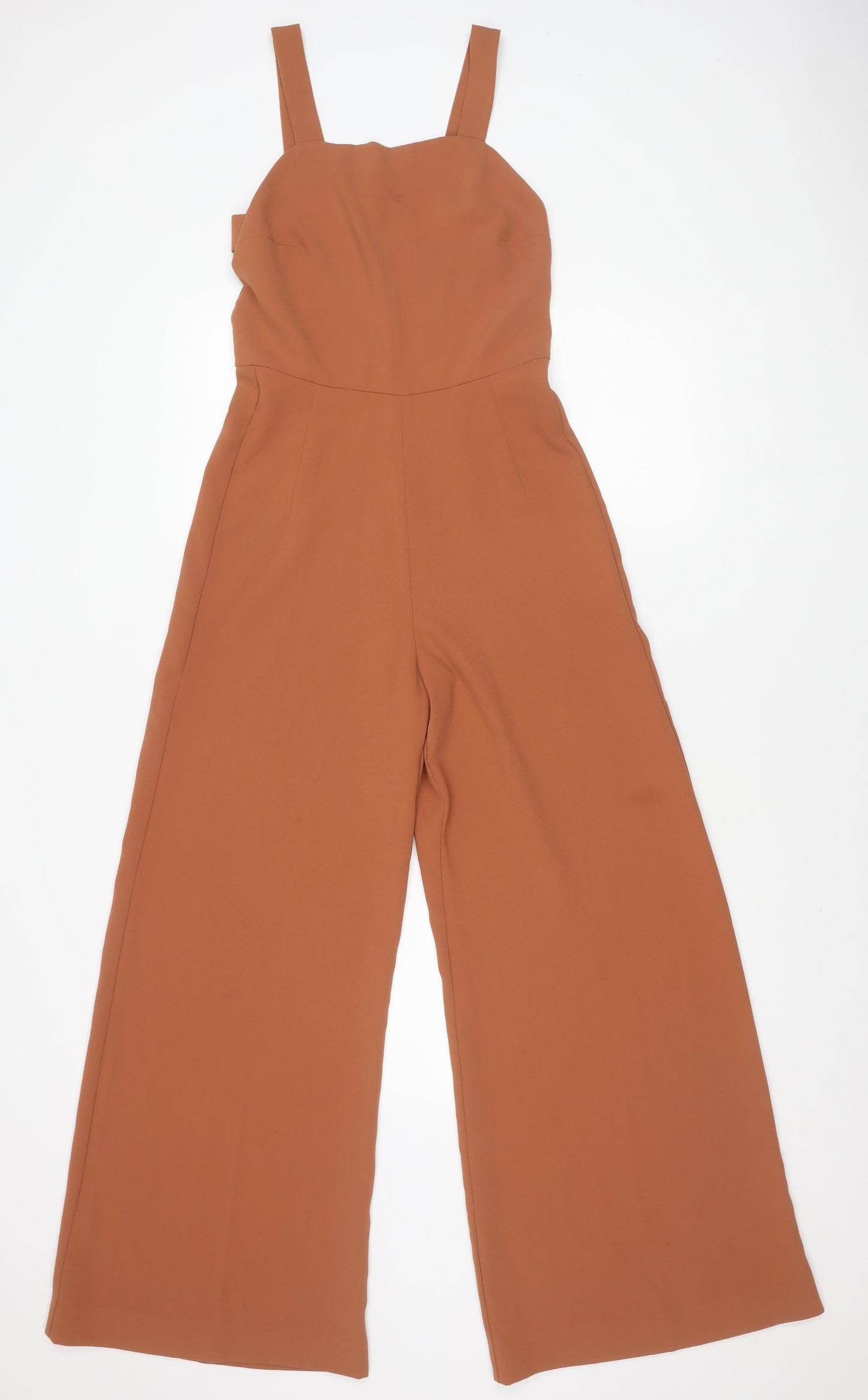 Zara Women Brown Jumpsuit XS Wide-Leg Sweetheart