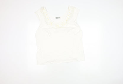 Womens UK Size 22 Marks and Spencer White Basic Tank