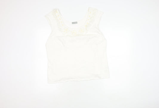 Womens UK Size 22 Marks and Spencer White Basic Tank
