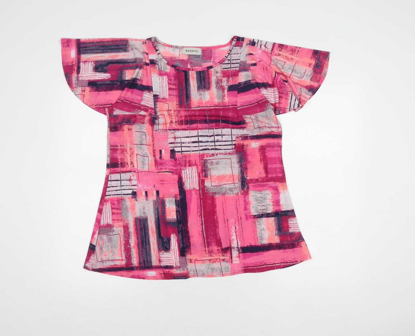 Womens UK Size 14 BASSINI Pink Basic Blouse