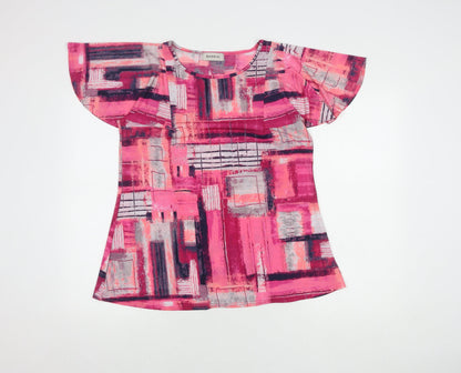 Womens UK Size 14 BASSINI Pink Basic Blouse