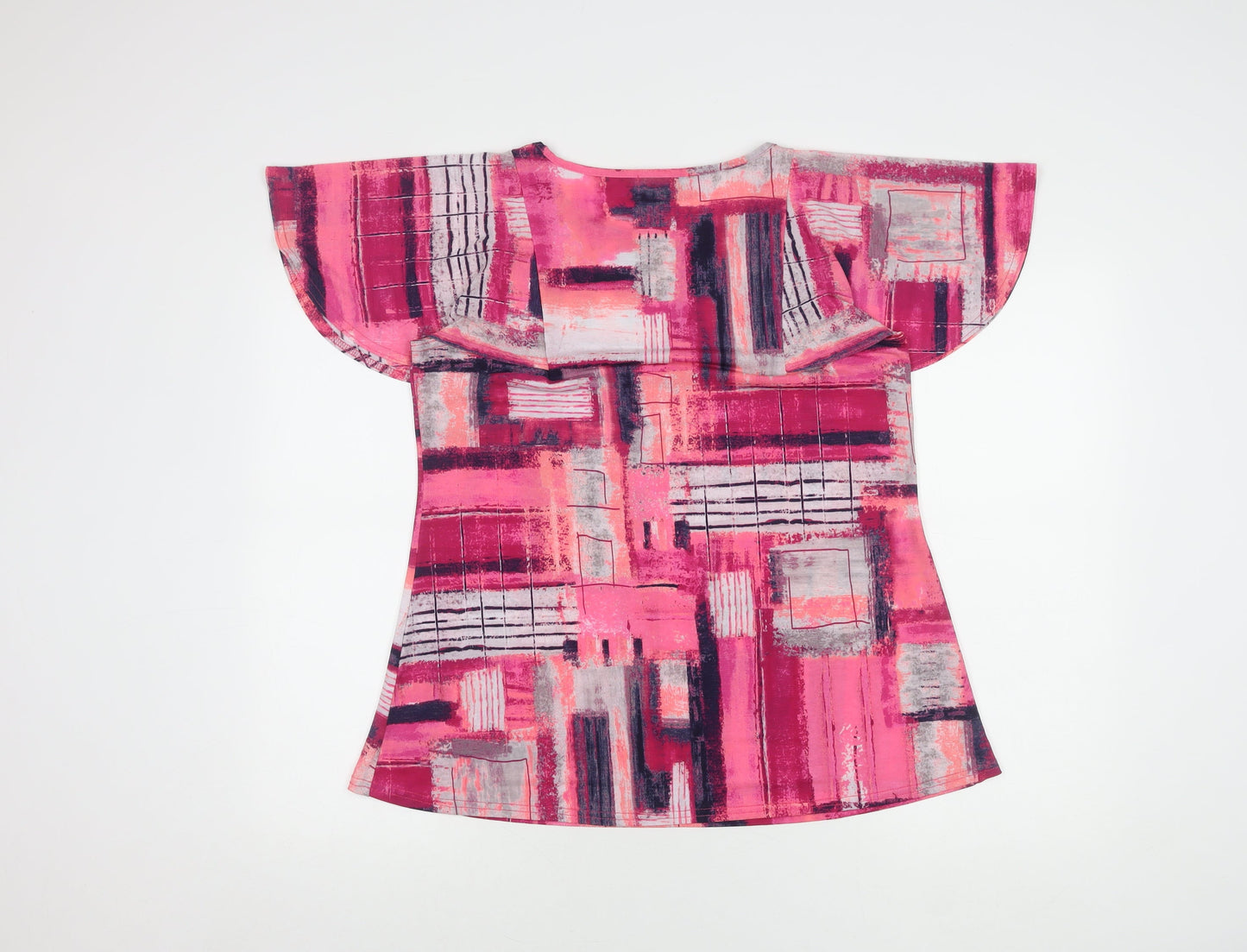 Womens UK Size 14 BASSINI Pink Basic Blouse