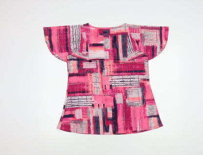 Womens UK Size 14 BASSINI Pink Basic Blouse