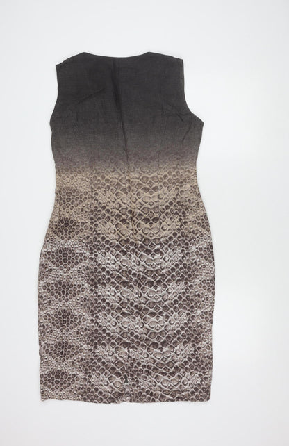 Alexon Women's Brown Animal Print Sleeveless Dress