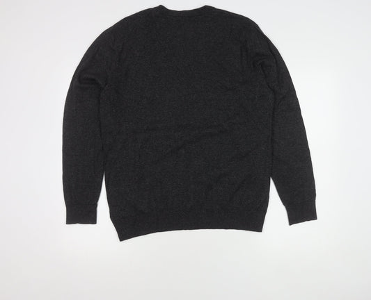 Next Men's L Grey Cotton Pullover Jumper