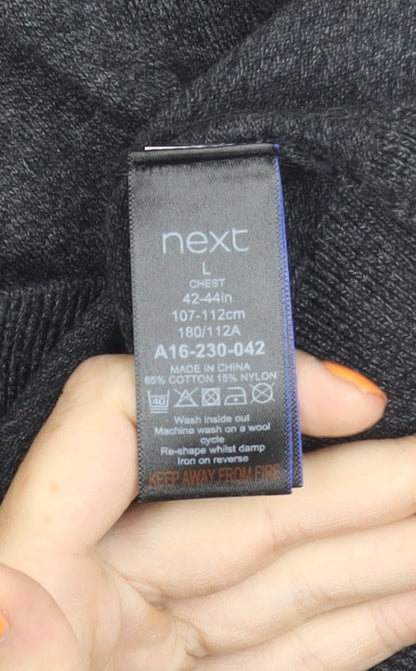 Next Men's L Grey Cotton Pullover Jumper