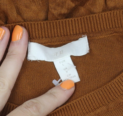 H&M Men's Brown Pullover Jumper, L, Crew Neck