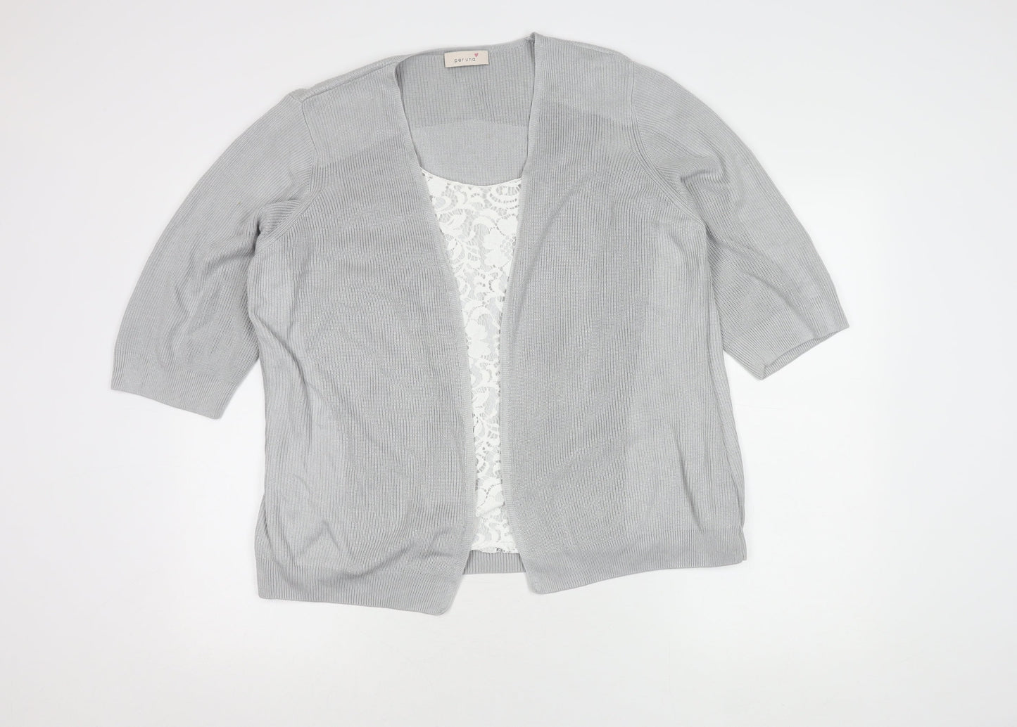 Womens UK Size 22 Marks and Spencer Silver Cardigan Jumper