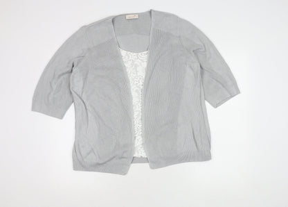 Womens UK Size 22 Marks and Spencer Silver Cardigan Jumper