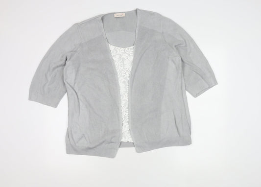 Womens UK Size 22 Marks and Spencer Silver Cardigan Jumper