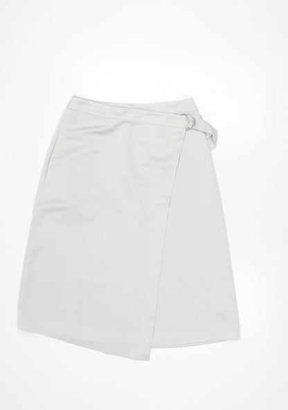 Marks and Spencer Women's Grey Polyester Skirt Size 12