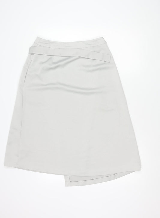 Marks and Spencer Women's Grey Polyester Skirt Size 12