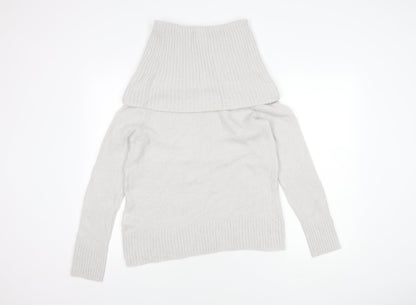 COS Women's White Cowl Neck Pullover Jumper Size 8