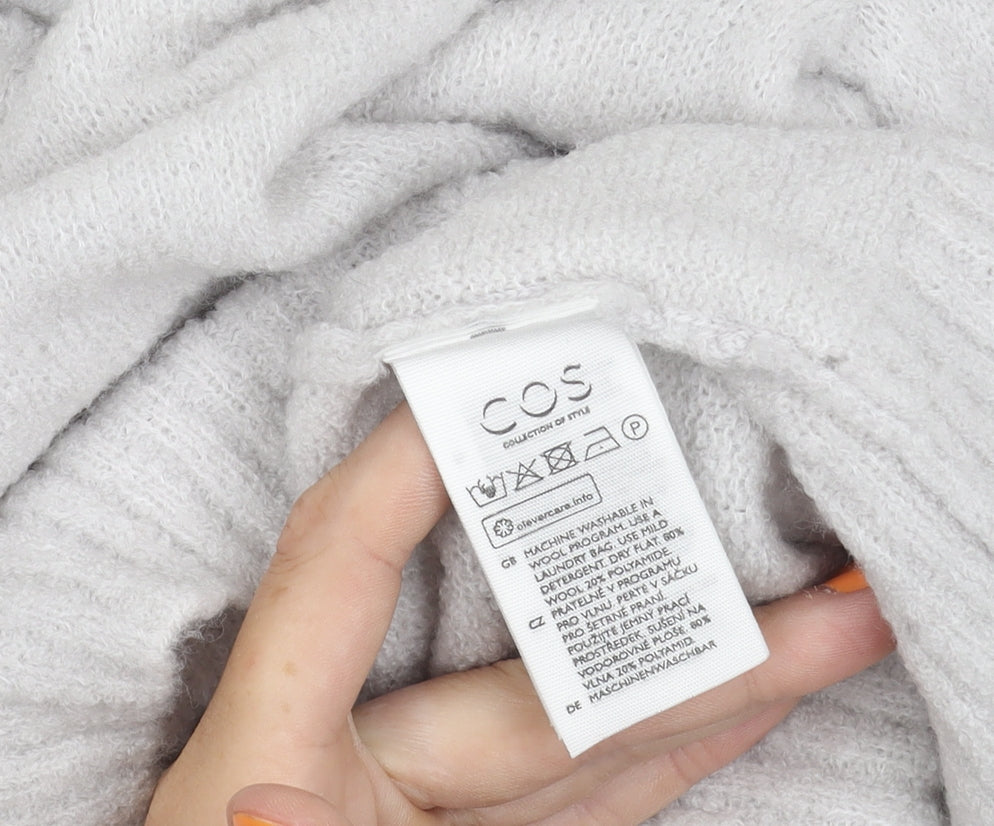 COS Women's White Cowl Neck Pullover Jumper Size 8