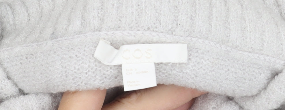 COS Women's White Cowl Neck Pullover Jumper Size 8