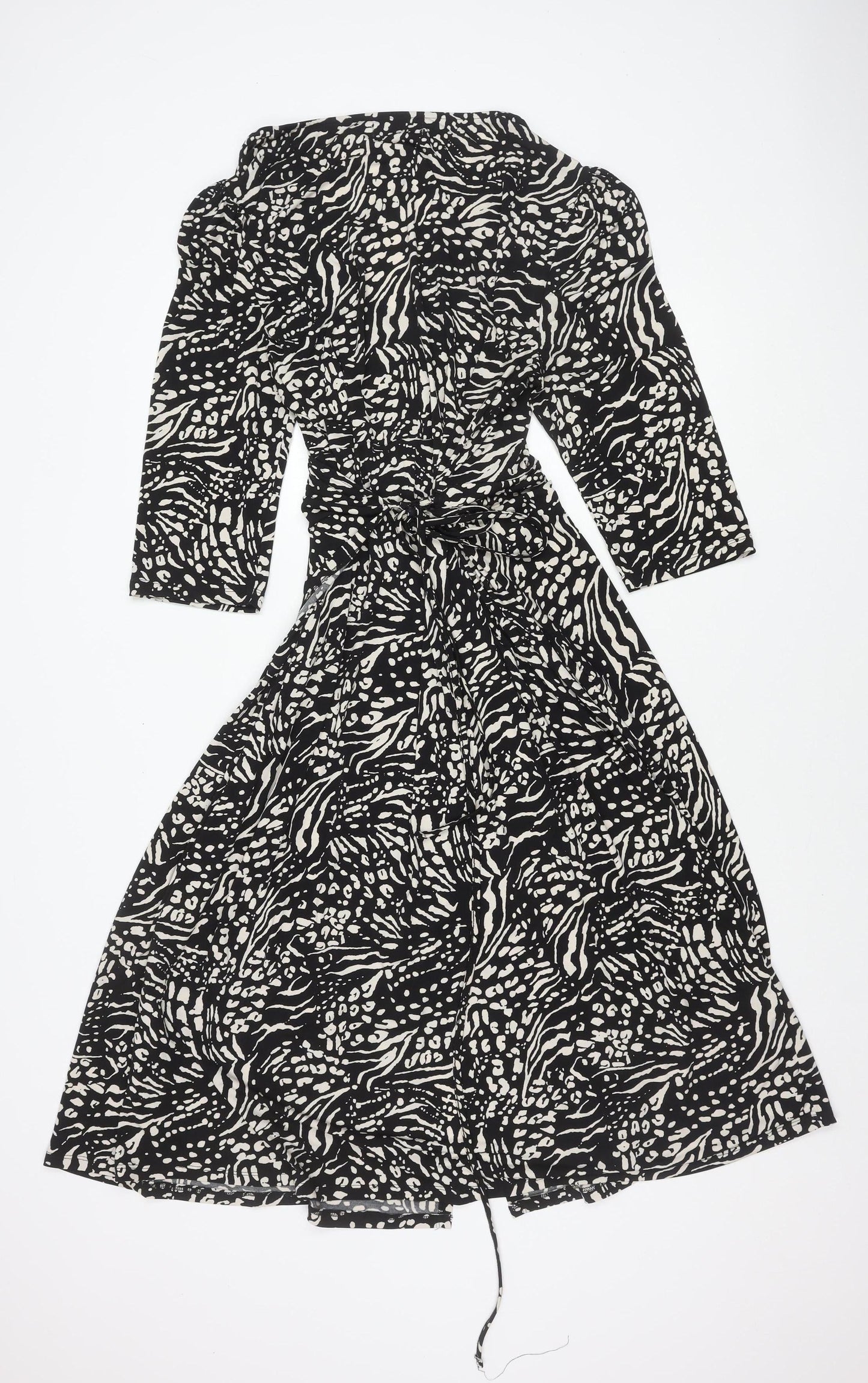 Oasis Women's Black XL Animal Print Dress