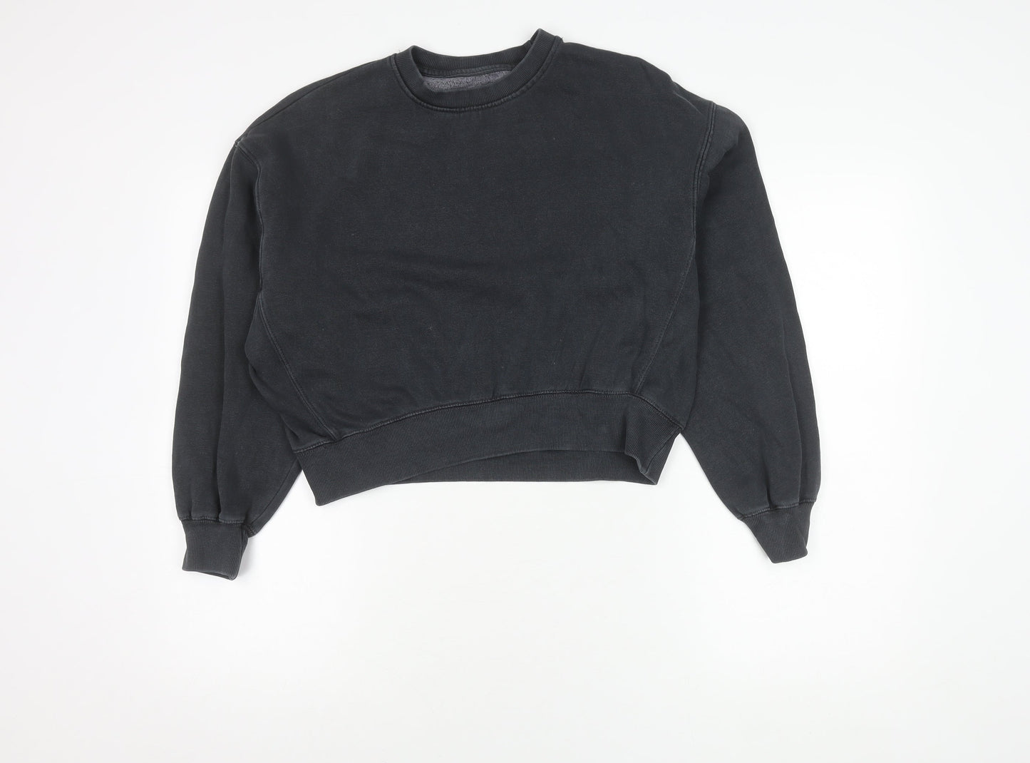 Zara Girls Black Sweatshirt 13-14 Years Cozy Crew Neck