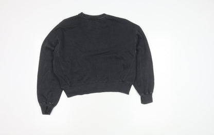 Zara Girls Black Sweatshirt 13-14 Years Cozy Crew Neck