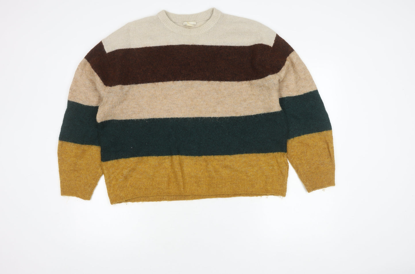 H&M Men's Multicoloured XS Pullover Jumper - Striped